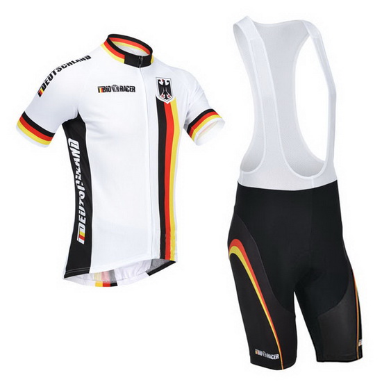 2016 Maillot Germania Tirantes Mangas Cortas blanco y negro